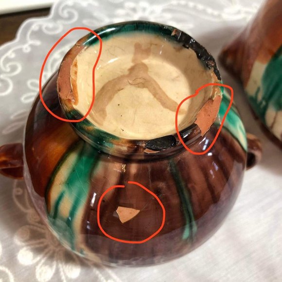 Mexican pottery - matching creamer and sugar bowl - Picture 9 of 10